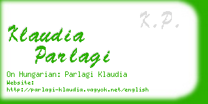 klaudia parlagi business card